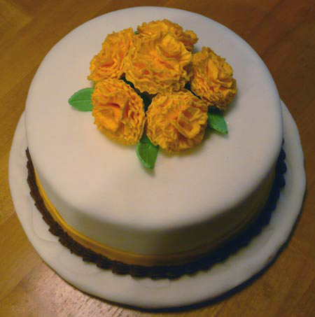Fondont and Gumpaste Carnation Cake